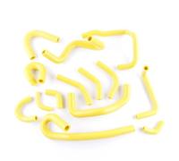 Engine Radiator Hoses Compatible with Nissan for Skyline for GTR R32 R33 R34 RB26DETT 2.6L for Twin Turbocharged Silicone Radiator Coolant Hose Pipe Tubing Duct Kit(Yellow)