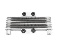 Engine Radiator Moto Oil Cooler 2t 250cc Engine Universal 4T 5 Row Cooling Replacement Fit M10 M12 Motocross Automotive Oil Coolers(Silver m12 x 1.25)