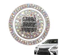 Engine Start Button Cover - Crystal Rhinestone Car Decor Ring, Luxury Push Start Stop Protector, Precision Adhesive Trim Design, Sparkling Interior Features Accessory for Women, Men, Cars, SUVs