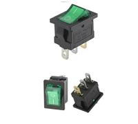 Engine Start Stop Button 10/100Pcs KCD1 2/3/4Pin 15 * 21mm ON-OFF Fit For Boat Car Rocker Switch Power With Red Green Light(Green Light 3Pin,100 PCS)