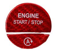 Engine Start Stop Button Cover, Carbon Fiber Replacement for S - Class W223 and C - Class W206 2022 + - Durable Protection, Glossy Finish, Easy Installation for Luxury Cars (Red)