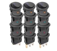 Engine Start Stop Button Fit For Car 12V LED Boat Switch With Light Rocker Switch On/Off Control SPST 3 Pin 2 Position Auto 1/3/12pcs Ignition Barrel(12pcs mixed)