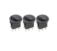Engine Start Stop Button Fit For Car 12V LED Boat Switch With Light Rocker Switch On/Off Control SPST 3 Pin 2 Position Auto 1/3/12pcs Ignition Barrel(3pcs blue)