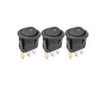 Engine Start Stop Button Fit For Car 12V LED Boat Switch With Light Rocker Switch On/Off Control SPST 3 Pin 2 Position Auto 1/3/12pcs Ignition Barrel(3pcs yellow)