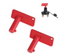 Engine Start Stop Button Fit For Car Fit For Boats 2PCS Red Spare Keys Battery Isolator Switch Power Kill Cut Off Switch ABS Plastic Ignition Barrel(Type A-2PCS)