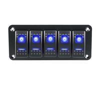 Engine Start Stop Button For Truck RV Boat 2 3 Gang Waterproof Marine Switch Panel 12V With 4.2A Dual Socket LED Digital Voltmeter Ignition Barrel(C)