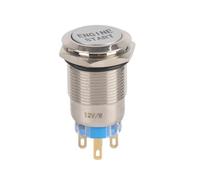 Engine Start Stop Button Push Start Button DC 12V 50A Waterproof Car Ignition Switch Starter EVGATSAUTO(Silver)