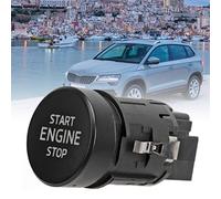 Engine start stop button switch, 3V0905217 3V0905217A Fast Response, Round Engine Start Push Button, Ignition Starter Replacement for Karoq Kodiaq Octavia Scala