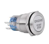 Engine Start Switch,12hite LED Car Engine Start Stop Push Button Switch(Silver stainless steel)