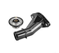 Engine Thermostat Housing Assembly Kit 82C for Hyundai Accent Elantra | for kia Forte for koup Rio 2011-2018 Direct Fit Replacement Part Number 25631-2B051 Black
