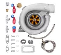 Engine Turbocharger Compatible With 1.5L To 2.5L Any 4/6 Cylinder Engine For Up To 400+HP T3/T4 Upgrade Billet Turbocharger 63 A/R T04E 400+HP W/Return Feed Lines