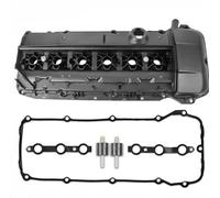 Engine Valve Camshaft Rocker Cover Aluminum/Plastic Valve Cover Kit For BMW 325i 330Ci 525i E46 E39 E53 E60 E85 E61 X3 X5 Z4 11127512839 With Oil Cap(Plastic)