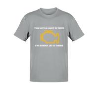 Engine Warning Light, This Little Light of Mine - Car Joke - Funny Graphic Men's T-Shirt - Casual Printed Tee - Great Gift for Dad, Husband or Brother - Silver - XL