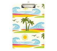 Engineer clipboard Summer Sun Waves Cartoon Hard Board for Classroom Supplies for Teachers Elementary Size 9 x 12.5 Tabla para escribir