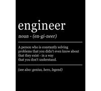Engineer Dictionary Engineer Engineering Definition Wonderful Daily Notebook: 8.5x11 inches,110 lined pages