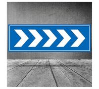 Engineer Grade Reflective Aluminum Sheeting, Road Traffic Arrow Warning Sign, Right Arrow Sign, Metal Stop Sign Street Road Sign, Flashing Warning Sign, For Con(Size:30x100 cm/11.8*39.4 in,Color:Blue)