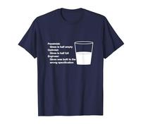Engineer Half Full/Empty Glass Wrong Specification T-Shirt, Men, Navy Blue, XX-Large