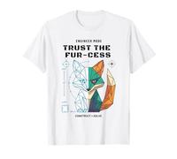 Engineer Mode Trust The Fur-Cess Blueprint Fox T-Shirt
