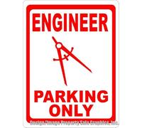 Engineer Parking Only Sign. Gift Decor For Engineers & Engineering Professionals Metal Sign Funny Tin Sign 8X12 Inch