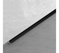 Engineered Flooring Transition Strip, Door Trim, Threshold Strip, Aluminum Alloy Floor Edge Trim, Floor Connecting Strip, Length 2.7m(Black,12 * 12mm)