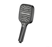 Engineered Shower Head with 8 Spray Settings for High-Pressure Performance and Water Conservation in Modern Bathroom Setup (Black)