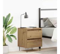 Engineered Wood Bedside Cabinet Artisan Oak 40x35x50cm with 2 Drawers