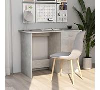 Engineered Wood Desk, Concrete Grey 100x50x76 Cm with Drawer and Door, Easy to Writing Table and Console Table, Assembly Required for Study and Working Area, Dorm Space, Hallway