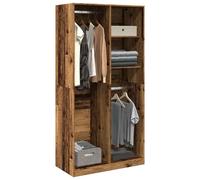 Engineered Wood Wardrobe Closet with Hanging Rail Bedroom Storage Unit