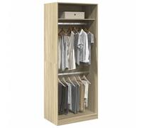 Engineered Wood Wardrobe Closet with Hanging Rail Bedroom Storage Unit