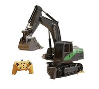 Engineering Crane Loader Gift Alloy Rc Trucks Excavator 11Ch Remote Control Toy Car with Lights Sound Electric Construction Engineering(11Ch green)