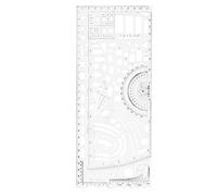 Engineering Drafting Education Office Utilization Geometric Ruler for Technical Drawing Plus Graphic Marking - 81-Style Scale Template Transparent Plastic Measuring for Device