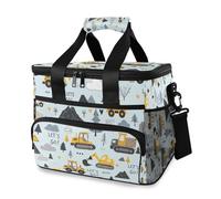 Engineering Truck Cartoon Cooler Bag Thermal Insulated Picnic Lunch Bag Box Large Cool Bag for Beach Picnic Camping Travel Men Women