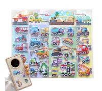 Engineering Vehicle Stickers - Construction Truck Sticker Set, Vivid Machine Graphics, Peel Off Stickers, Various Heavy Machine Illustrations with Smooth Laminated | Ideal