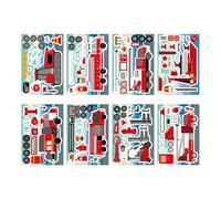 Engineering Vehicles Sticker Waterproof Adhesive PET for Water Bottle Pencil Case Notebook and Kids Rewarding Vehicles Book