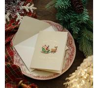 Engineerkiter 10Pcs Vintage Christmas Cards Christmas Greetings Cards with Stocking Xmas Postcard with Matching Envelope Winter Antique Postcard Set for Gift (White)
