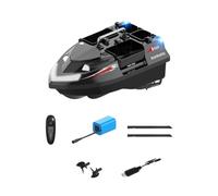 Engineerkiter RC Bait Boat Auto Cruise - Smart GPS Fishing Boat with 4 Bait Hoppers, LED Night Lights, Auto Yaw Correction for Long-Range Casting