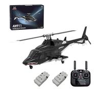 Engineerkiter WOLFBUSH AW-911 RC Helicopter with Altitude Hold, 1/34 2.4G 9CH Flybarless Remote Control Helicopter with 6G/3D Stunt GPS Positioning Aircraft Outdoor Flying Model