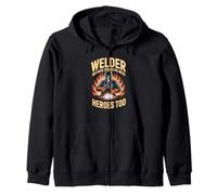 Engineers Need Heroes Quote for Skilled Welder Zip Hoodie
