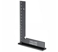 Engineer's Square Ruler - 90° for Precision Measuring Tool for Industrial Use, Made of Hardened Carbon Steel, 150 mm x 100 mm, Wide-Base Stability, Clear Engraved Scale on Both Sides (150 * 100)