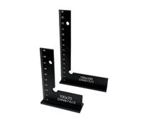 Engineer's Square Set, 2 Pcs Black 90° Anschlagwinkel Metall Try Square Presch Winkel with Measuring Scale (cm) for Precision Metal Construction Workshop Use Sizes 100 x 70 mm and 150 x 100 mm