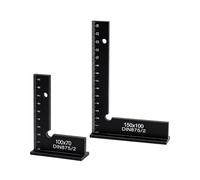 Engineer's Square Set of 2 90° Try Square, Carpenter's Square Made of Aluminium with Measuring Scale, High Precision Protractor, Scribing Tool for Metal Construction, Workshop, Woodworking (100 x 70