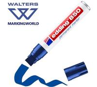 edding 850 Permanent Marker - Blue - 1 Pen - Chisel Tip 5-15 mm - for Bold Markings -Waterproof, Quick-Drying, Smear-Proof Pens - for Cardboard, Plastic, Glass, Wood, Metal and Fabric