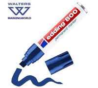 edding Permanent Marker 800 – Blue, Chisel Tip 4-12 mm, Waterproof, Quick-Drying, 1 Pen