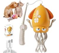 EngineKit Octopus - Electric Crawling Octopus Toy,Dancing Squid Toys - Smart Tentacle Explorer,Electric Auto-Avoid Octopus Toys with LED Lights & Music,Electric Dancing Octopus Toy for Pets (Orange)