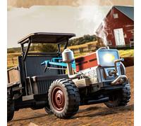 ENGINEMECH Remote Control Tractor with LED Lights, Simulated Noise and Exhaust Mist Effects, 2.4G 4WD Farm Tractor Car Gifts