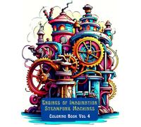 Engines of Imagination: Steampunk Machines Coloring Book Vol 4: Steam-Powered Machines, Clockwork Engines, Brass Gears, and Victorian Inventions