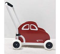 Englacha - Musical car walker with integrated music function and speed reduction wheels, red and white