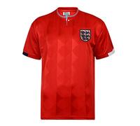England 1989 Away Retro Football Shirt Red Small Polyester