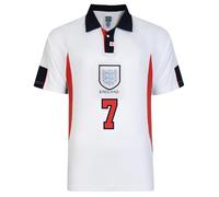 England 1998 World Cup Finals No 7 Beckham Shirt White X-Large Polyester