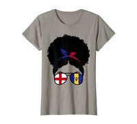 England and Barbados Mix Afro Hair Half English half Bajan T-Shirt